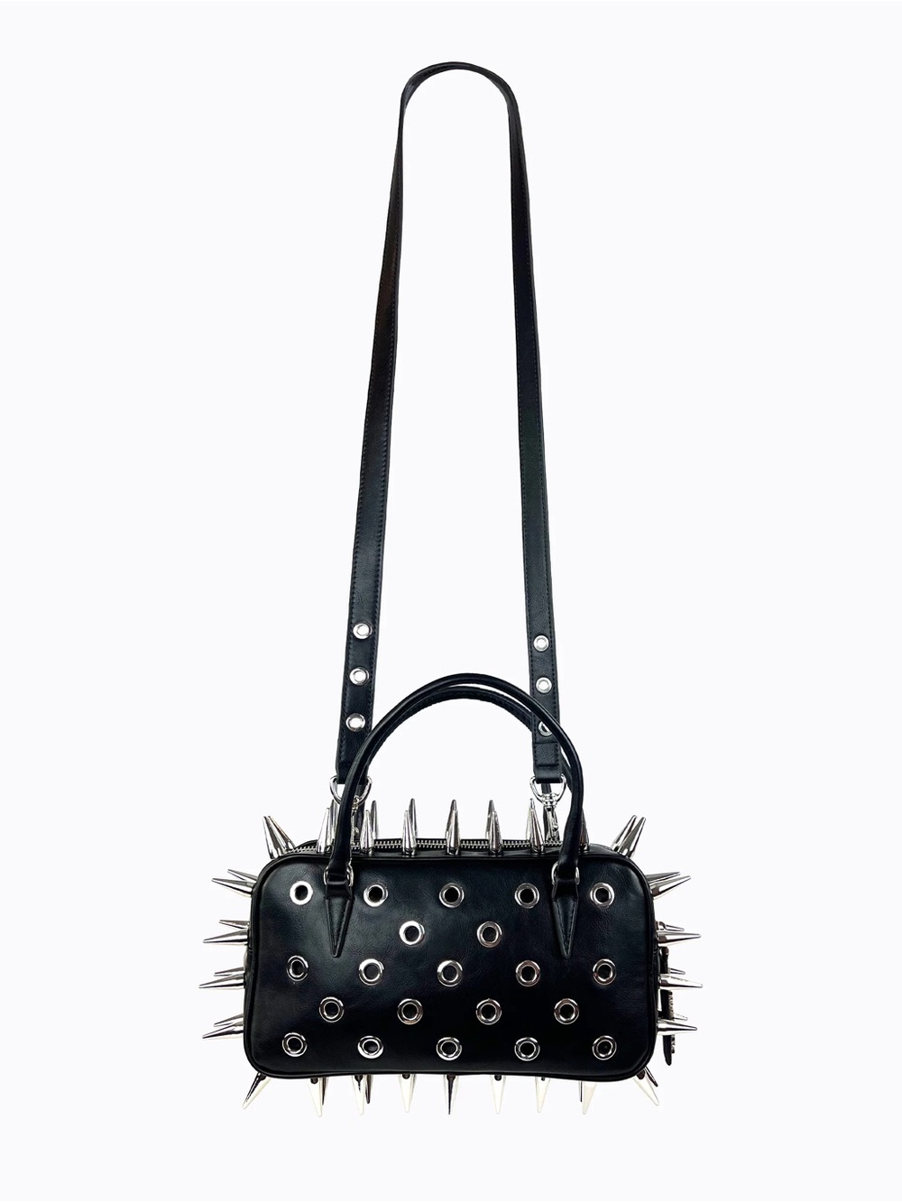 Snapper Spike Bag - Black Crossbody Bag with Silver Spikes